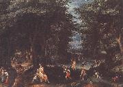 CONINXLOO, Gillis van Landscape with Leto and Peasants of Lykia fsg oil painting artist